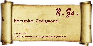 Maruska Zsigmond névjegykártya